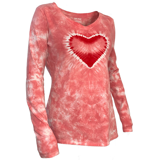 Ladies ❤️ Long Sleeve • Luv Pup Hand Tied & Dyed Premium Tee
