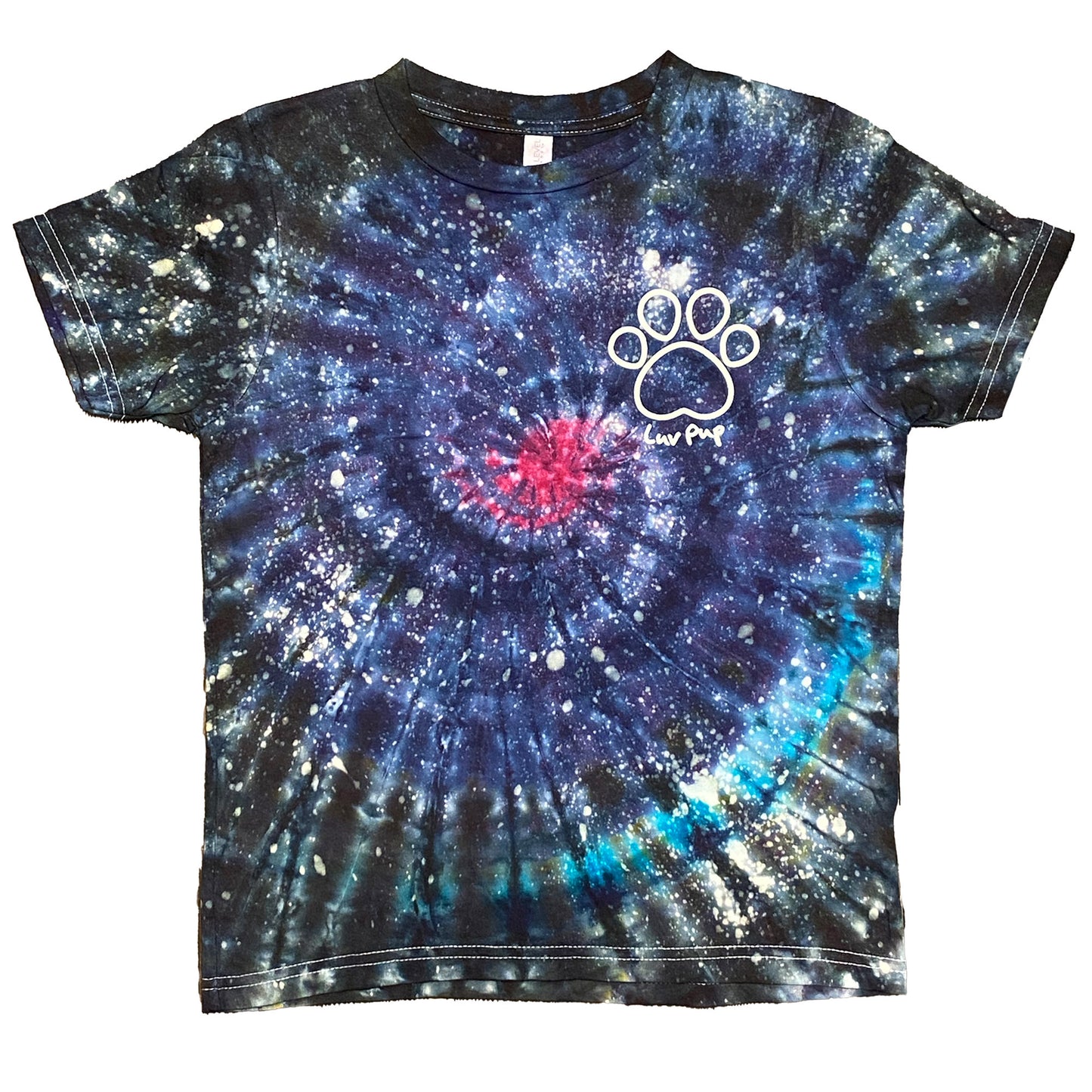 Kid's Luv Pup Spiral Galaxy Tie-Dye Tee