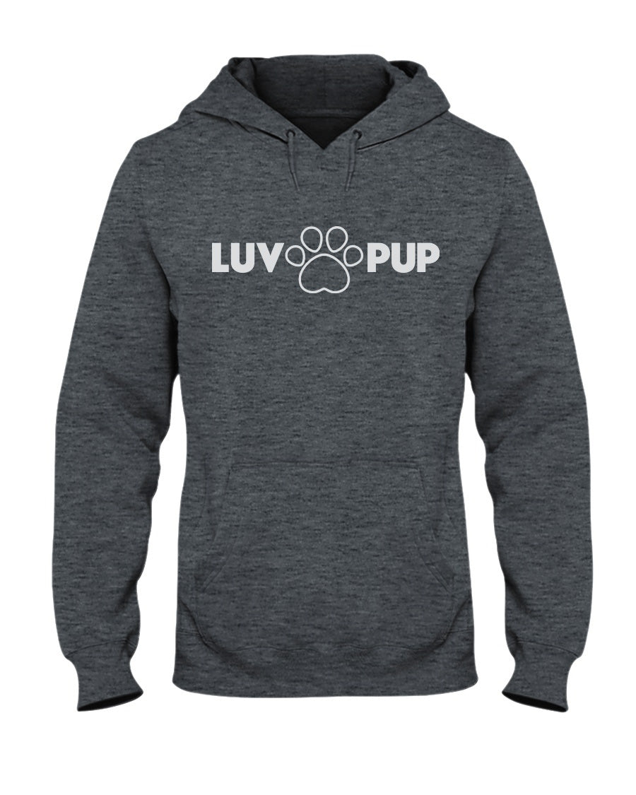 NEW LUV PUP HORIZONTAL OUTLINE PALE GRAY LOGO - HOODIE