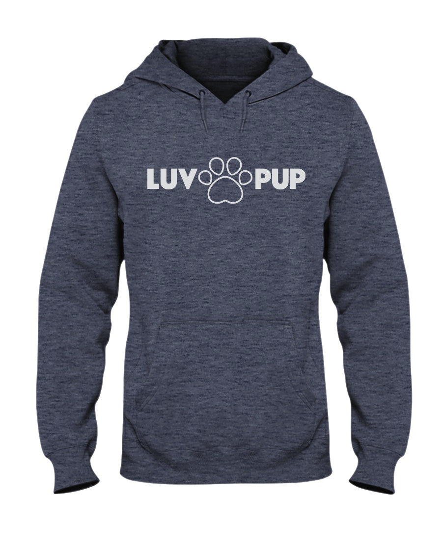 NEW LUV PUP HORIZONTAL OUTLINE PALE GRAY LOGO - HOODIE