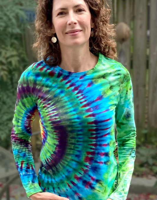The "Christine" Ladies Long Sleeve Handcrafted Tie-Dye