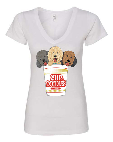 Cup o' Doodles Ladies V-neck Tee