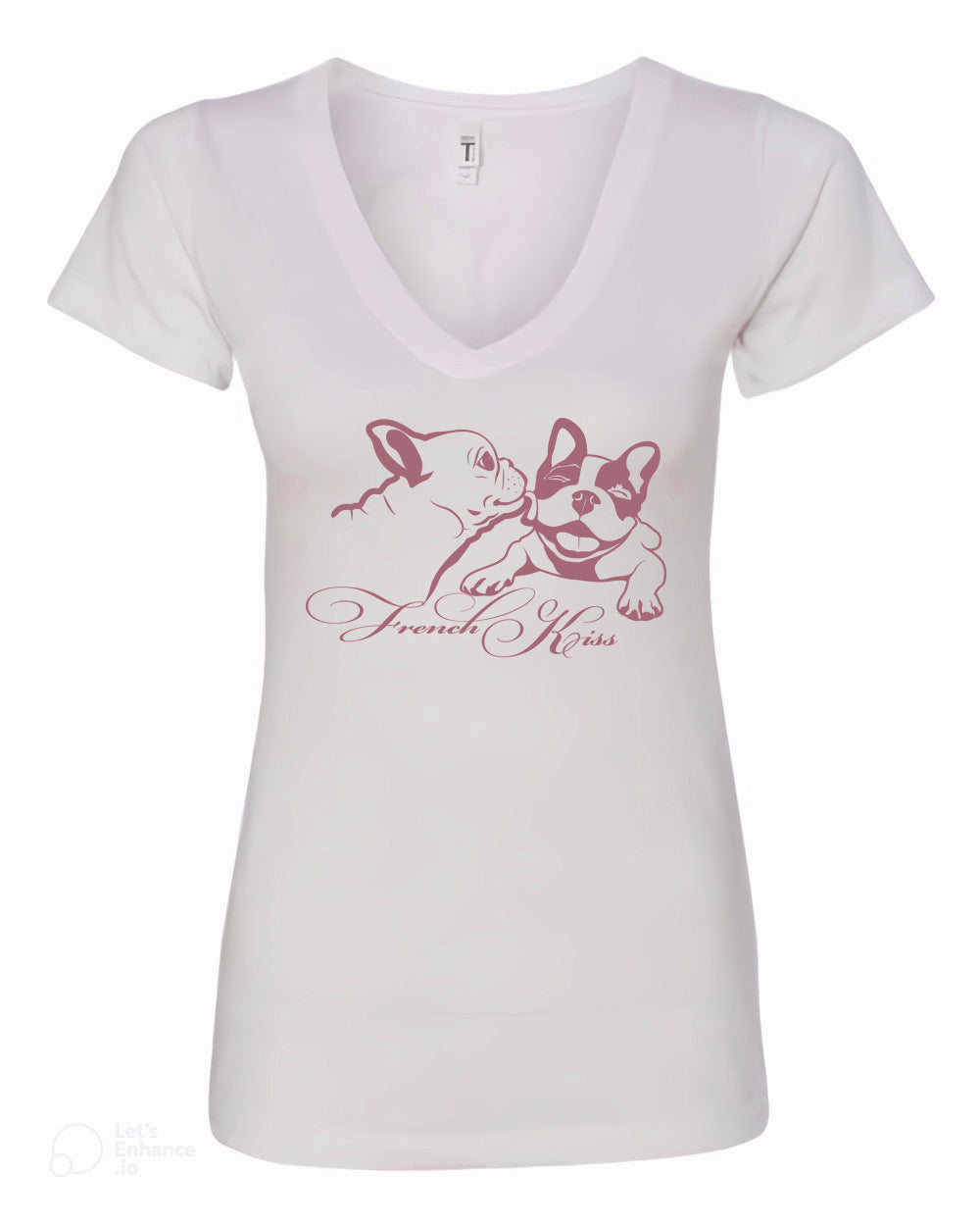French Kiss Ladies V-neck Tee
