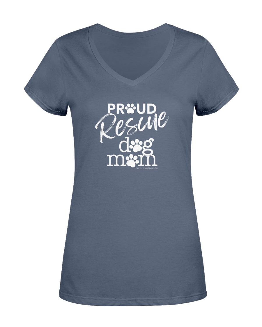 PROUD Rescue dog mom Ladies V