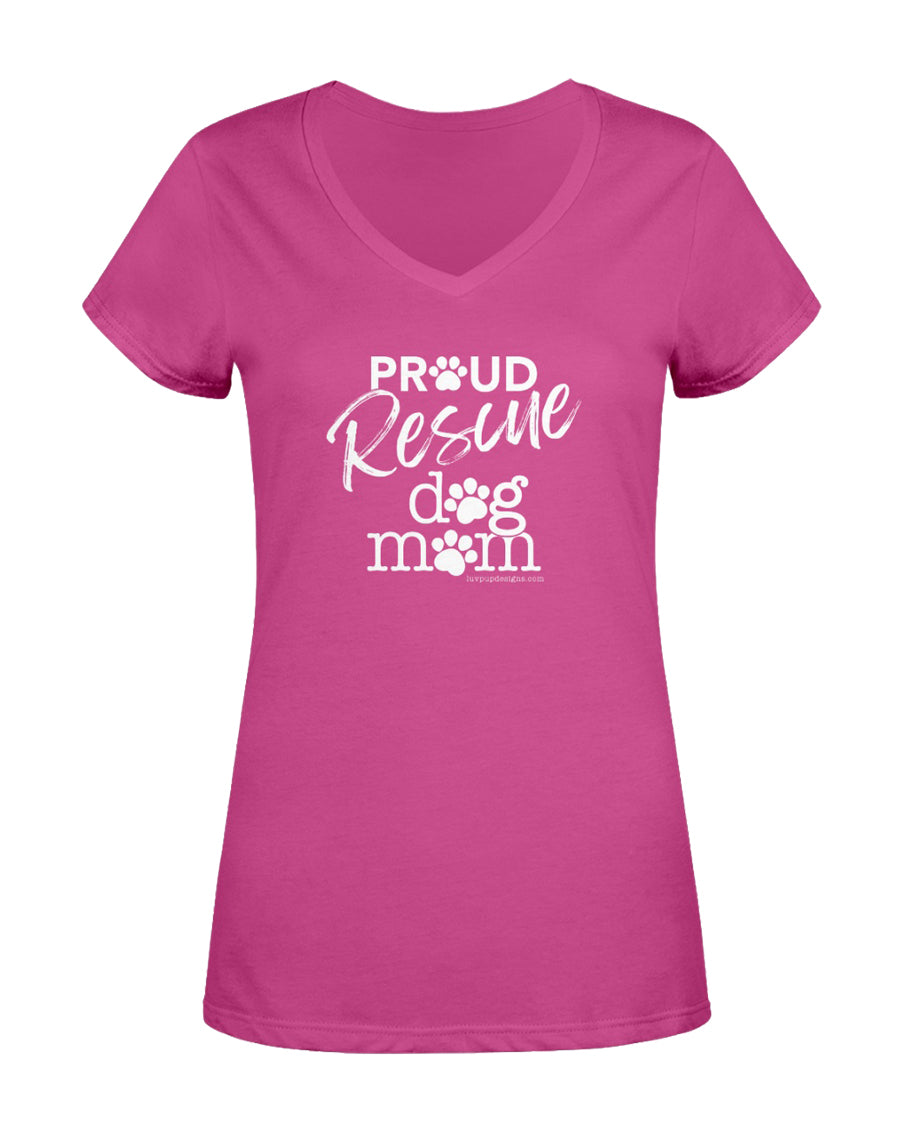 PROUD Rescue dog mom Ladies V