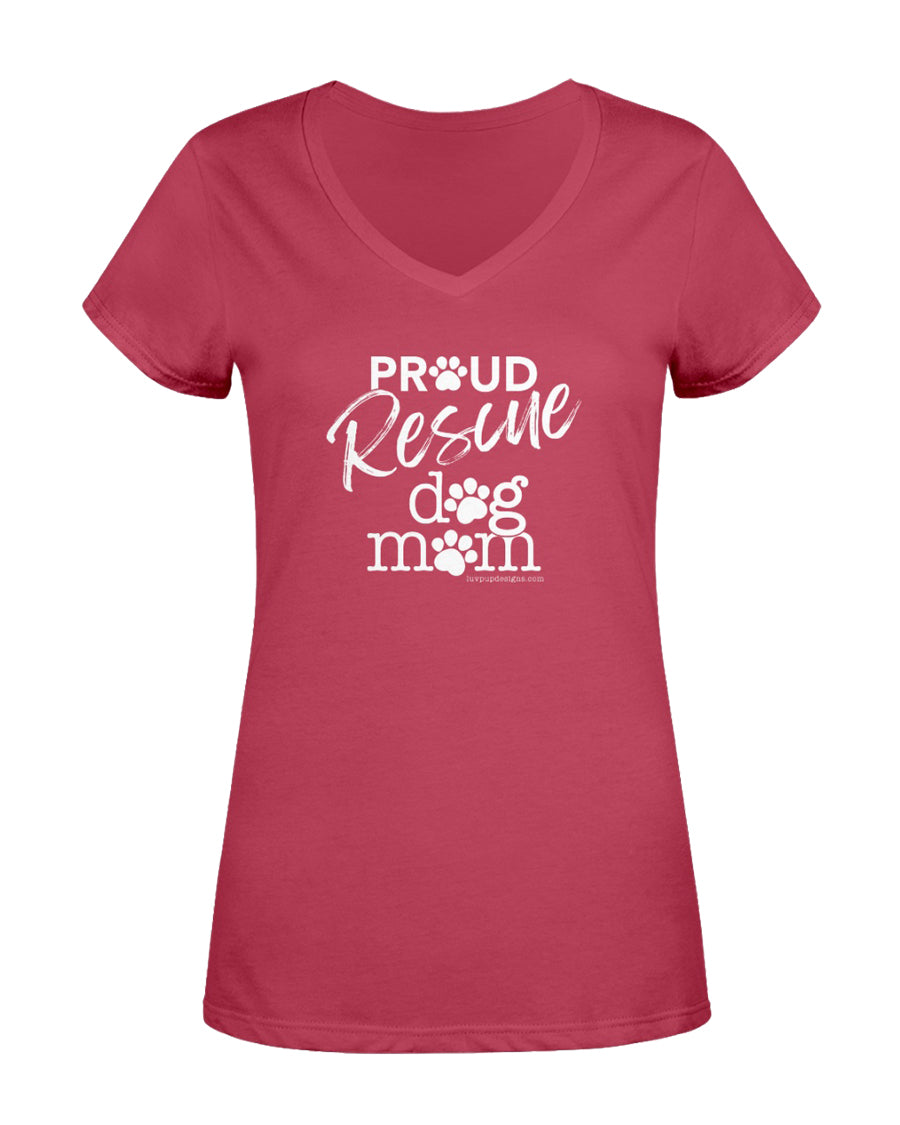 PROUD Rescue dog mom Ladies V