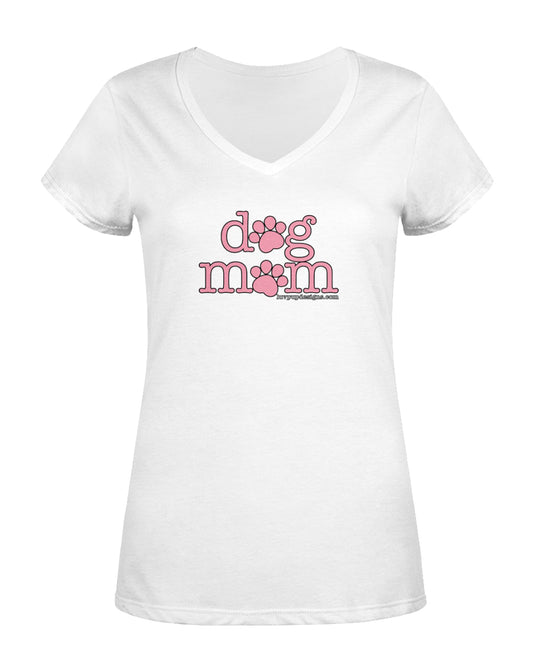 dog mom Ladies V-neck Tee