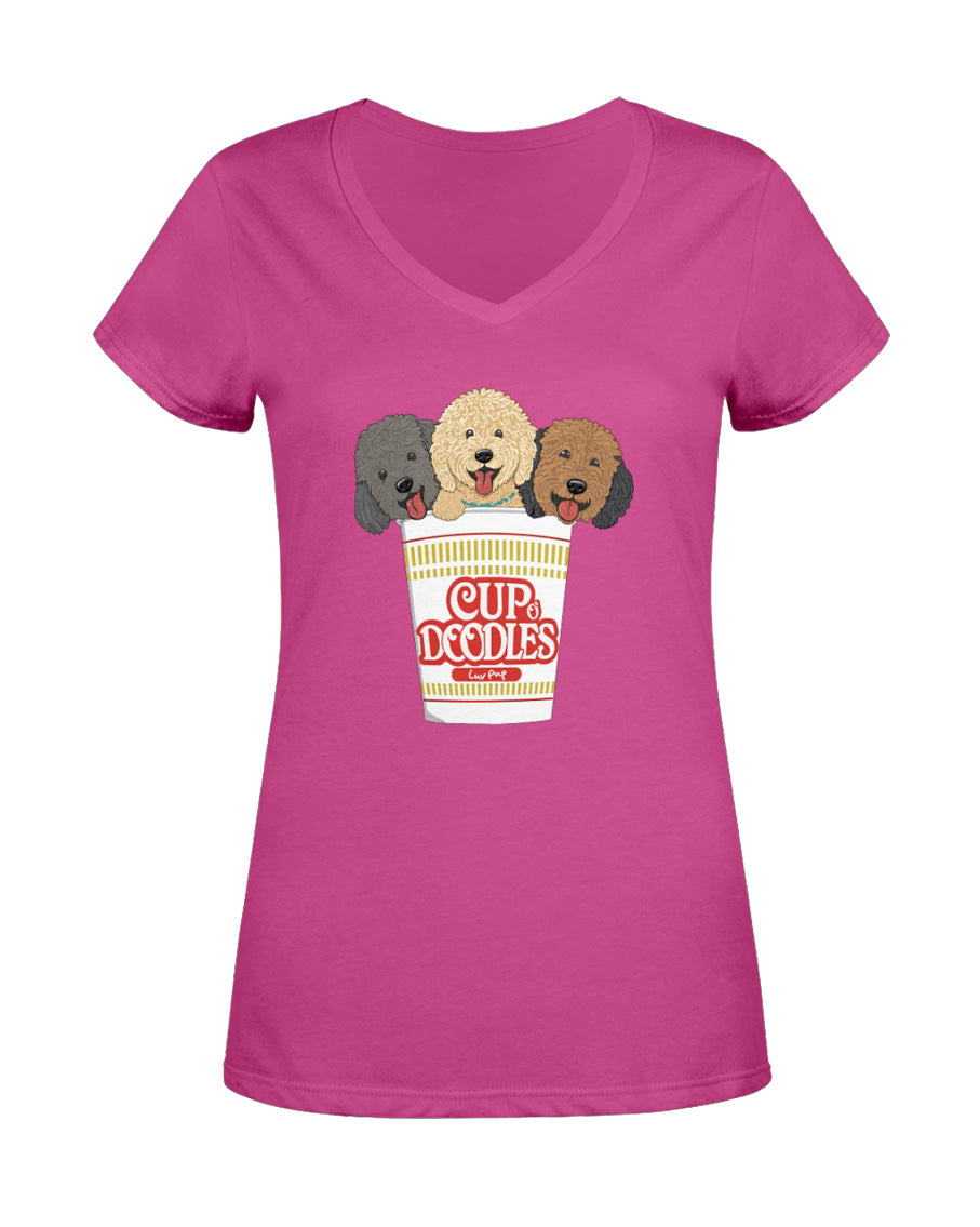 Cup o' Doodles Ladies V-neck Tee