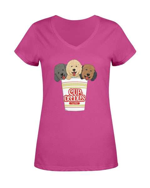 Cup o' Doodles Ladies V-neck Tee