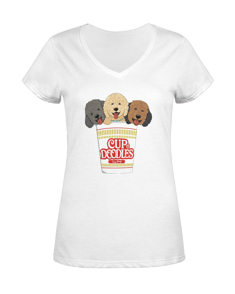 Cup o' Doodles Ladies V-neck Tee