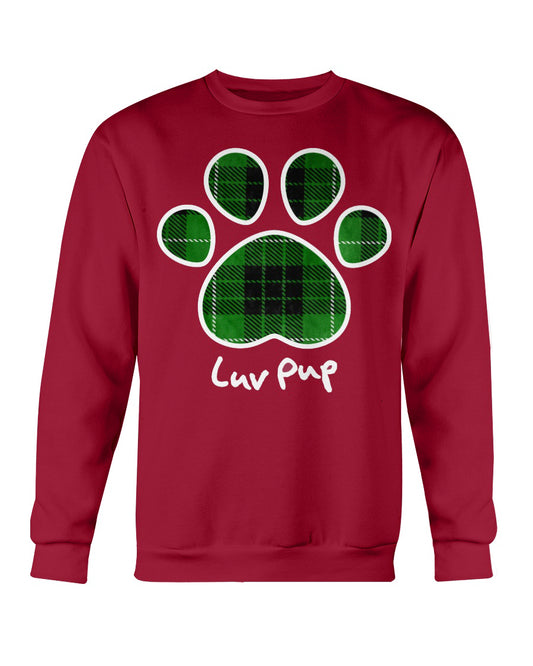 Festive Plaid Paw Crewneck