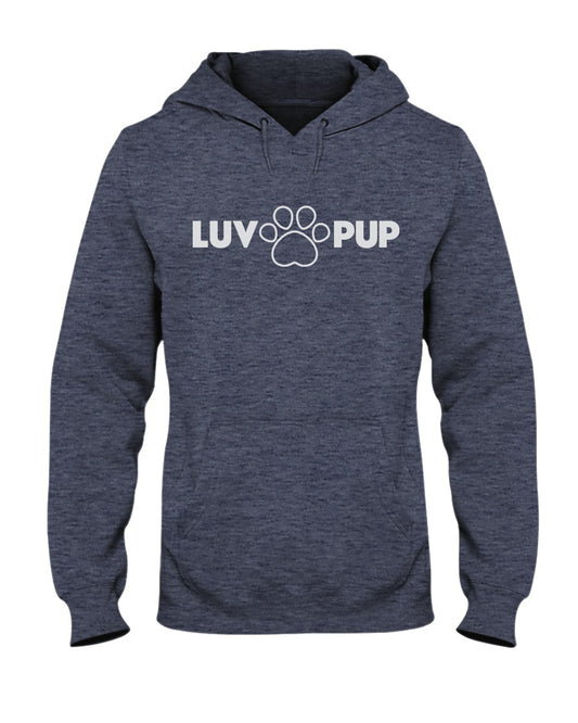 NEW LUV PUP HORIZONTAL OUTLINE PALE GRAY LOGO - HOODIE